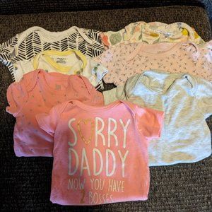 Lot of 7 Short Sleeve Onesies